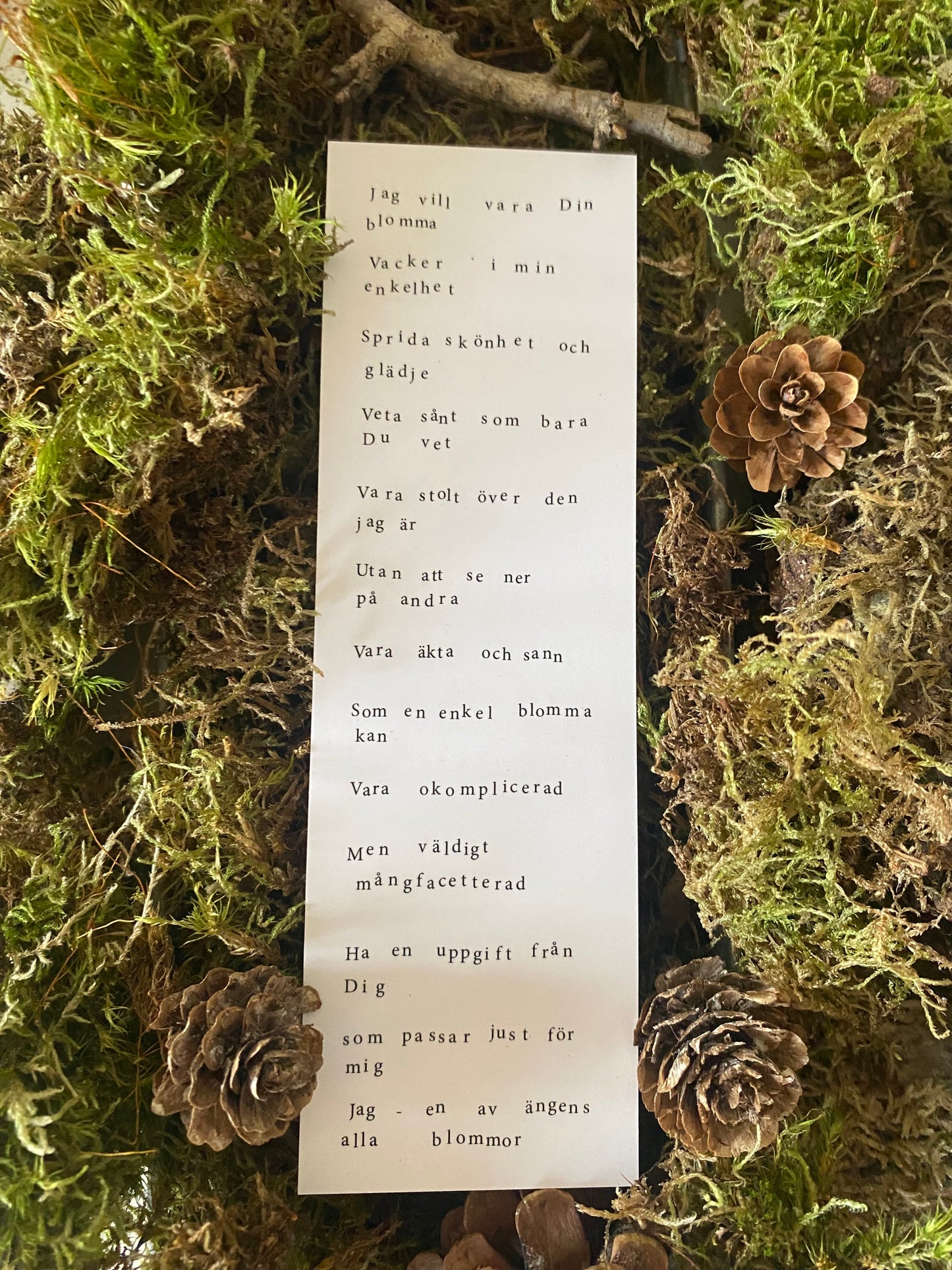 Bokmärke "Jag vill vara Din blomma"